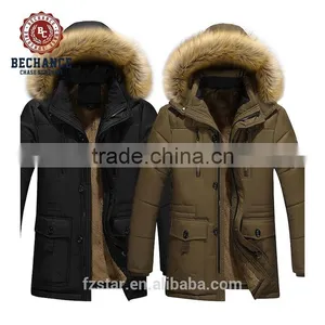 Men's Fashionpadded Coat With Fur Hood thumbnail-1