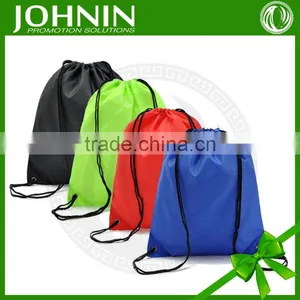 Fast Cheap Custom Design Nylon Promotional Drawstring Backpack Bag thumbnail-2