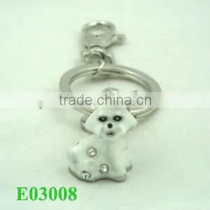 2013 Key Chain Wholesale White Epoxy Dog Keychain thumbnail-1