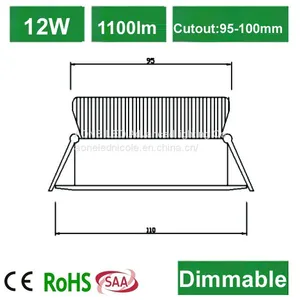 Downlights Fixture Item Type and CE,FCC,UL,RoHS Certification 12w Led Downlight no Dimmable Taiwan Epistar thumbnail-2