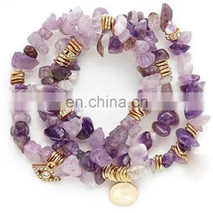 Sequin Green Agate Chip Stretch Bracelet thumbnail-1