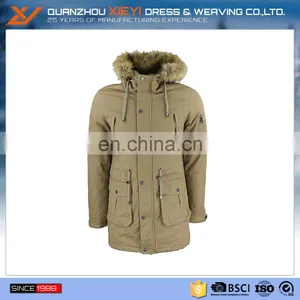 High Quality Cotton Parka With Detachable Hood Mens Parka Jacket thumbnail-1