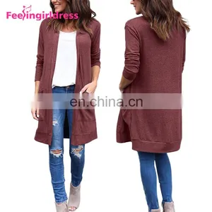 New Design Autumn Fashion Knitting Patterns Sweater Coat Women Long Cardigan thumbnail-1