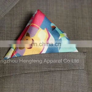 100% Silk Pocket Square With Colorful Design Hand Rolled Hem thumbnail-2