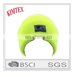 Custom Yellow 3M Thermal Acrylic Safety Knitted Winter Hat thumbnail-4