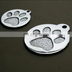 Engraved Metal Paw Print Pet Tag Stainless Steel Dog Tag thumbnail-1