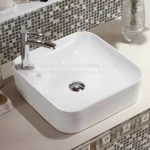 2018 New Good Sale Thin Square White Wash Basin thumbnail-1