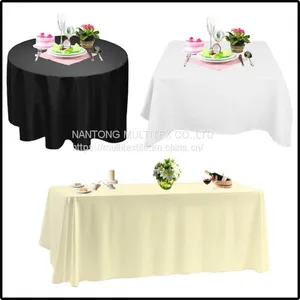 Cheap Festival Banquet 100% Polyester Heavy Weight Tablecloth Polyester Wedding Table Cloth thumbnail-1