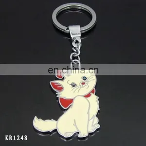 Custom Make Cute Cat Shaped Metal Keychain Key Ring Gifts thumbnail-1