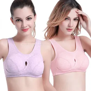 Pure Cotton Without Steel Ring Anti-extension Sagging Sleep Nursing Bra Bra Vest Gathering Pregnant Women Postpartum Breastfeeding Underwear thumbnail-3
