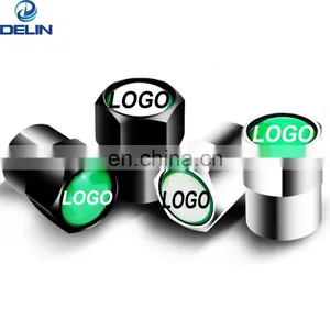 Car Brass Copper Tire Wheel Valve Stems Air Dust Cover Cap Customized Your Car Logo thumbnail-1