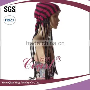 Stripe Color Headband With Attached Hair Beads Braided Wig thumbnail-2