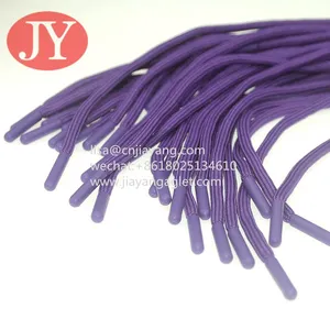 Factory Custom 5mm Green Round Elastic Polyester Lace With TPU Plastic Aglet Shoelace Head thumbnail-1