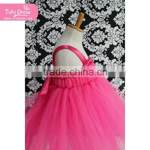 Wholesale Long Tutu Dress Summer Dance Party Dress Hot Pink Tulle Dress thumbnail-3