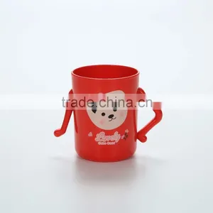 Reusable Hot Sell Cartoon Red Plastic Cups With Lid and Handle thumbnail-1