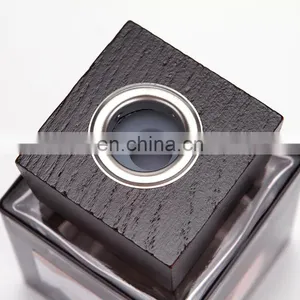 Luxury Hotel Customize Flameless Perfume Oil Fragrance Fiber Rattan Stick Glass Bottle Wood Lid Cover Reed Diffuser For Home thumbnail-4