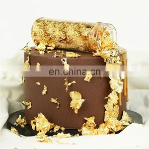 2g/box Edible Grade Genuine Gold Leaf Schabin Flakes Gold Cake Decoration DIY Chocolates Decor For Happy Birthday Party Baking thumbnail-3