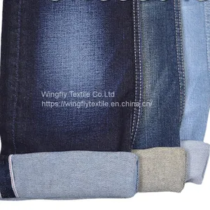 11oz Cotton Elastic Slub Right Twill Thick Stretch Red Selvedge Denim Fabric W286428 thumbnail-1