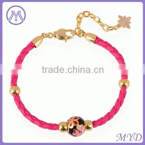 Customized DIY Fake Cloisonne Enamel Bead Leather Bracelet thumbnail-3