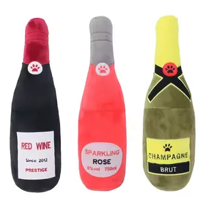 Wholesale Custom Plush Wine Bottle Dog Chew Toy Plush Whisky Bottle Pet Squeaky Toy Plush Dog Chew Toy thumbnail-2
