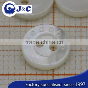 2 Holes River Shell White Colour Buttons With Engrave Logo thumbnail-3