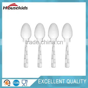 Silver Checkered Stainless Steel Flatware thumbnail-6