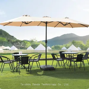 Outdoor Big Size 3-head Steel Umbrella Waterproof and Sunshade thumbnail-1