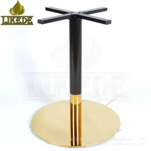 Round Dining Table Base Gold Black Stainless Steel Cross Top for Marble Table Top Use in Kitchen or Outdoor Chair Accessory thumbnail-3