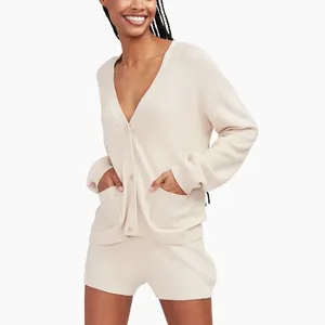 OEM Cashmere Knitwear V Neck Pullover Sweaters thumbnail-2