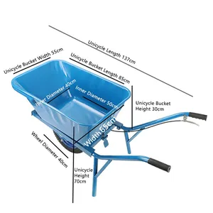 Single Wheel Handling Cart Wheelbarrows Trolley thumbnail-2
