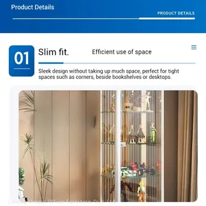 Adjustable Glass Showcase for Hamburg Retail Shop, Cold Rolled Refined Steel &Anti-Corrosion Baking Paint Finish, HENGNA Custom Size thumbnail-5