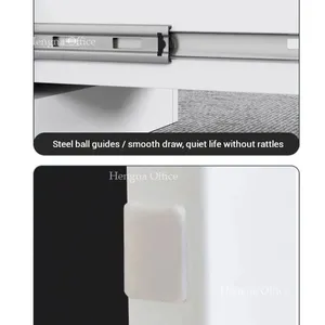 Modern White Office Filing Cabinet for Hobart Creative Studio, 2 Drawer Vertical Storage, Seamless Welding With Gooseneck Handle thumbnail-4