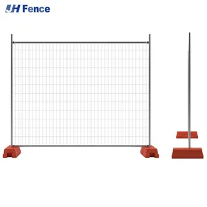 6 Feet Height Australia Temporary Galvanised Outdoor Fence Panels With Removable Concrete Base thumbnail-1
