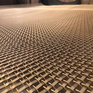 Custom-made Antique Brass and Bronze Decorative Metal Wire Mesh Woven Mesh, Stainless Steel 304/316 Cabinet Doors, Window Screens, and Furniture thumbnail-1