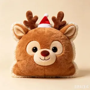 Christmas, Christmas Plush Pillow, Santa Claus, Christmas Reindeer, Sheep, Plush Pillow, Comfortable, Gift for Others - Customizable thumbnail-1