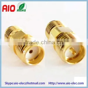 Gold Plated Reverse Polarity RP SMA Female to SMA Female Adapter Adaptor Converter RF Connector thumbnail-1