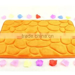 Machine Made Modern Stone Design Red Coral Fleece Face Mat thumbnail-2