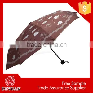 Lady Creative Manual Open Pogeen Fabric 8k 3 Folding Umbrella thumbnail-2