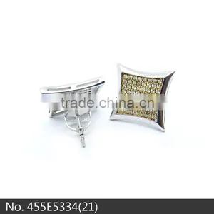 Silver Designer Jewelry Wholesale New Model Width 8*8mm Hip Hop Earrings for Men thumbnail-1