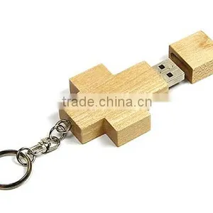 Customized Cross Shape Wooden Usb Hard Drive 16GB thumbnail-2