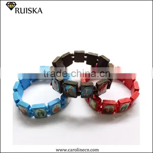 2015 Caroline Fashion Wood Religious Beaded Bracelet thumbnail-1