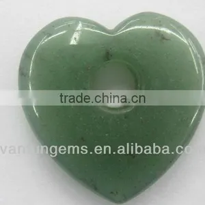 Wholesale 35*6mm Green Aventurine Heart Shape Pendant thumbnail-1
