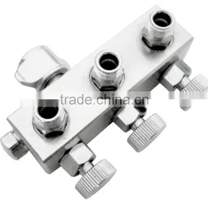 THREE PORTS MANIFOLD W/ VALVES REGULATOR FOR AIRBRUSH COMPRESSOR thumbnail-1