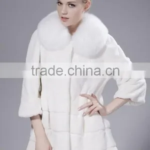 Rex14028 New Design Real Rex Rabbit Fur Coat thumbnail-1
