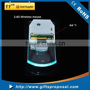 New Style Transparent Luminous Colorful Lights 2.4G Wireless Mice Mouse for Laptop PC thumbnail-2