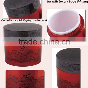 200mlRed Empty Round Cosmetic Cream Container Plastic thumbnail-2