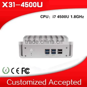 Low Price X31-4500u Thin Mini Itx Fanless i3 Fanless Desktop PC Support MIC 8G RAM 256G SSD thumbnail-1