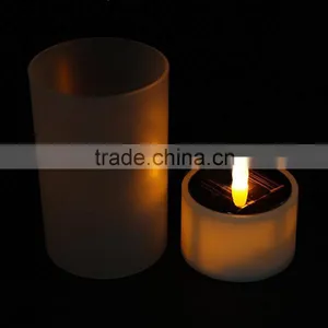 Novelty Colorful Changing Flameless Night Lights Solar Power & Battery Power Luminaria Light Sensor LED Night Light Candle Lamp thumbnail-5