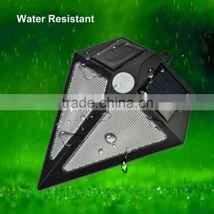 LIADA Outdoor Waterproof 6LEDs Solar Powered Light PIR Motion Sensor Lamp Light Brightness Diamond Shaped Wall Lamp for Balcony thumbnail-1