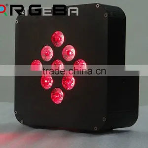 RIGEBA NEW HOT SELLING 9*10W RGB 3 IN 1 Wireless Battery Led Flat Par Can thumbnail-2